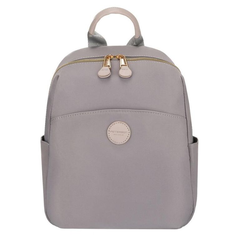Plecak miejski, szary, skóra ekologiczna, Peterson
