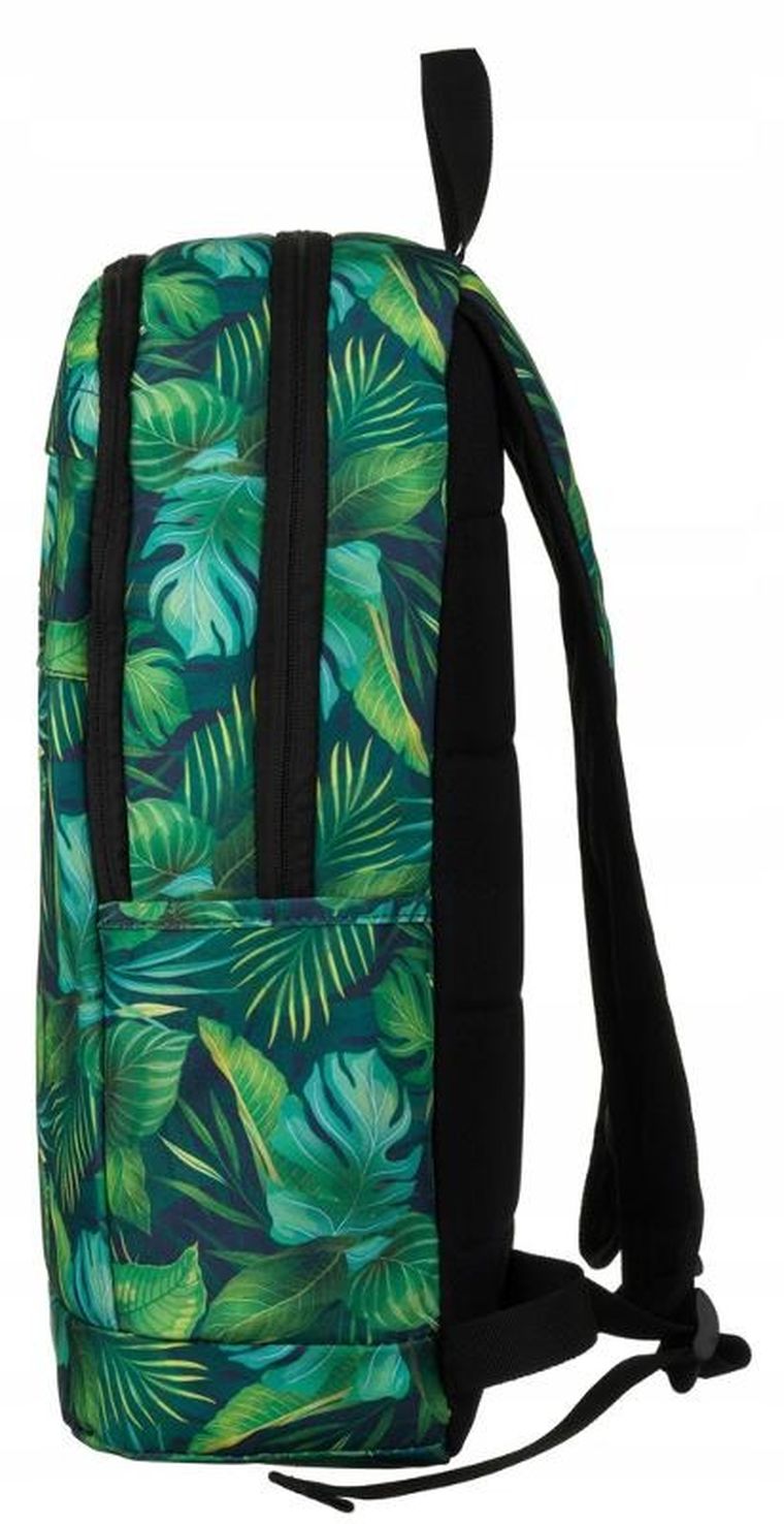 Plecak miejski, zielony, roślinny wzór, Rovicky