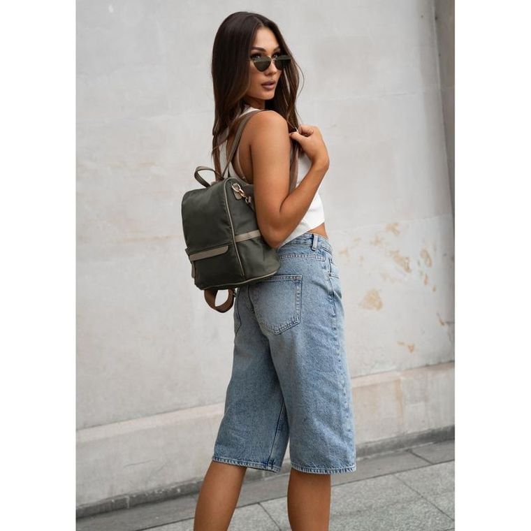 Plecak miejski, zielony, skóra ekologiczna, Peterson