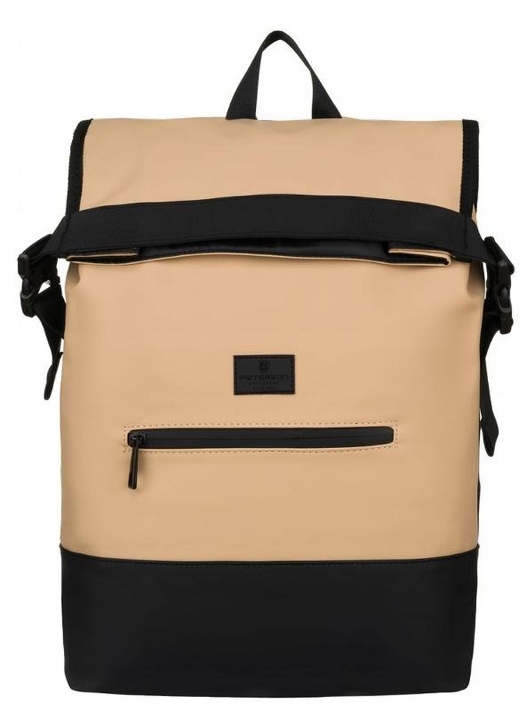 Plecak na laptopa, wodoodporny, beżowy, Peterson