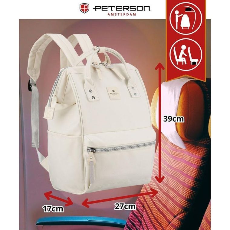 Plecak na latopa, ecru, Peterson