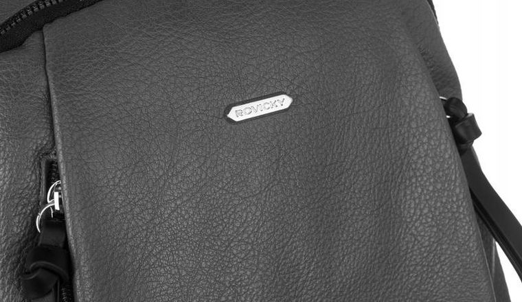 Plecak, szary, skóra ekologiczna, Rovicky