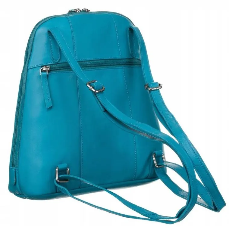 Plecak, turkusowy, skórzany, Rovicky