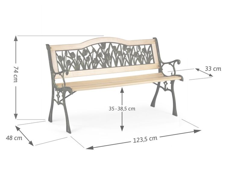 Plonos, Gardi Tulip, ławka ogrodowa z oparciem