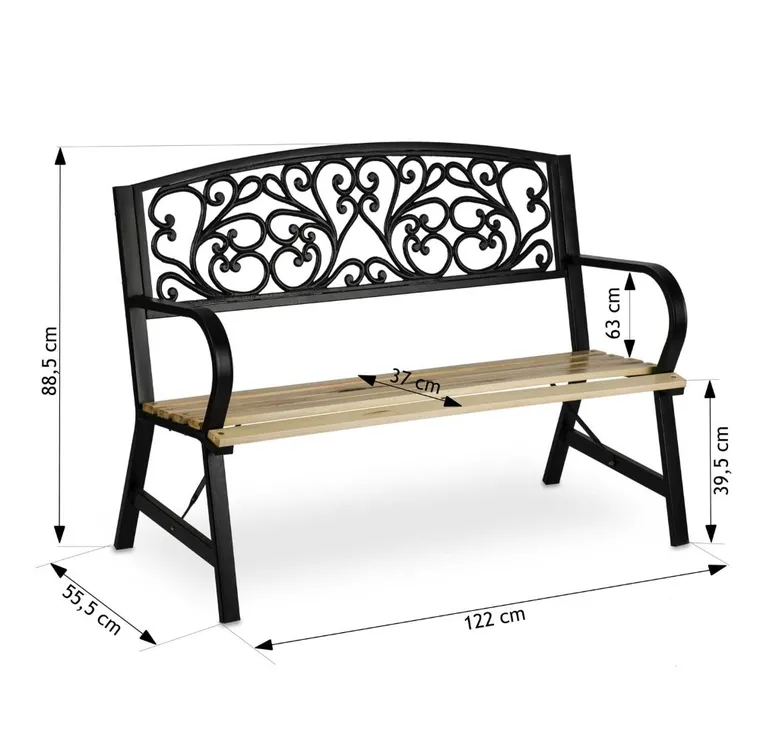 Plonos, Ivy, ławka ogrodowa z oparciem