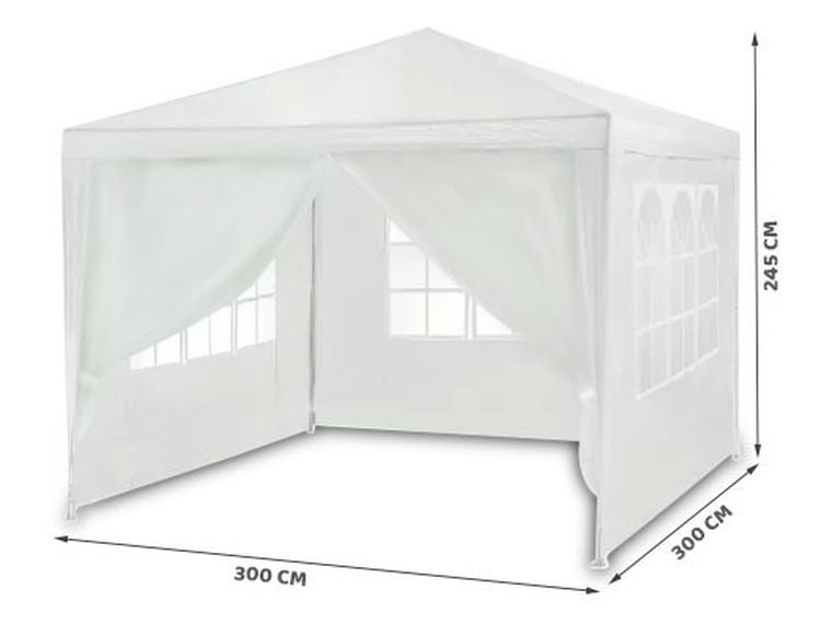 Plonos, pawilon ogrodowy + ścianki 3-3m, biały