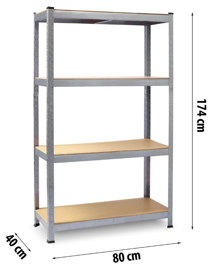 Plonos, regał metalowy, magazynowy, 174-80-40 cm