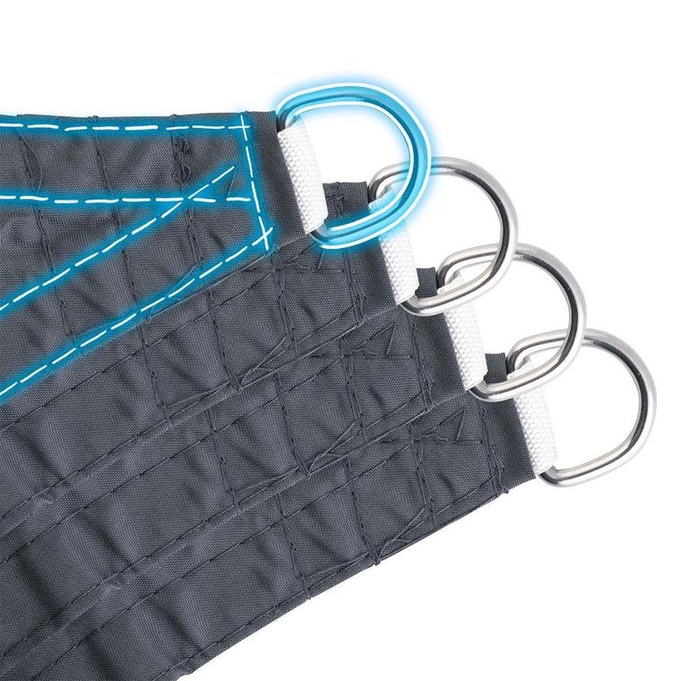 Plonos, żagiel przeciwsłoneczny prostokątny, szary, 3-4m