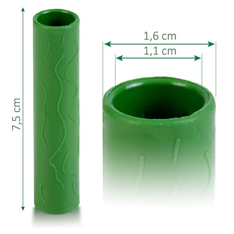 Plonos, złączki do tyczek, zielone, 11 mm, 10 szt.