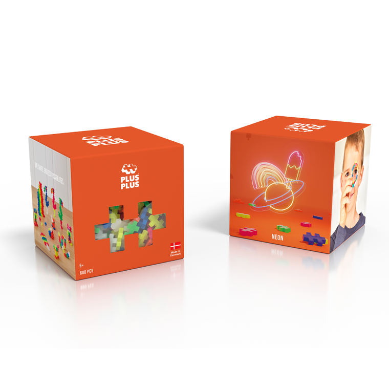 Plus-Plus, Basic w opakowaniu, Neonowe kolory, klocki, 600 elementów