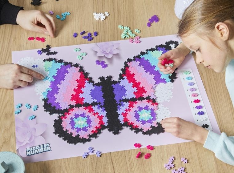 Plus-Plus Mini, Motyl, puzzle po numerach, 800 elementów