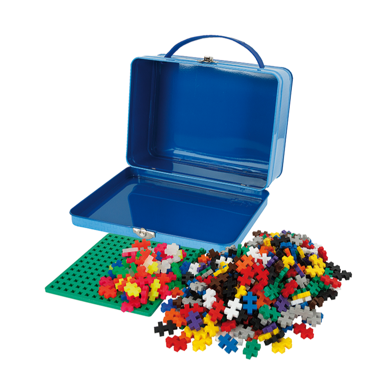 Plus-Plus, Mini, zestaw: 500 klocków podstawowych, 100 klocków neonowych, walizka