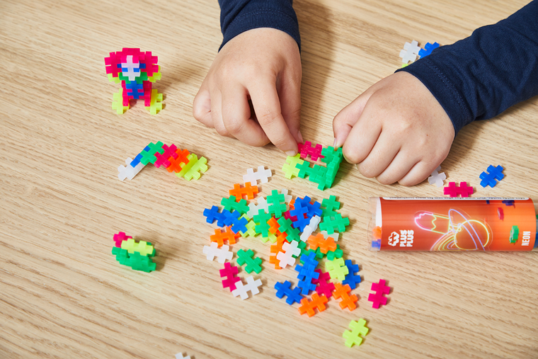 Plus-Plus, Tuby Basic, Neonowe kolory, klocki, 100 elementów