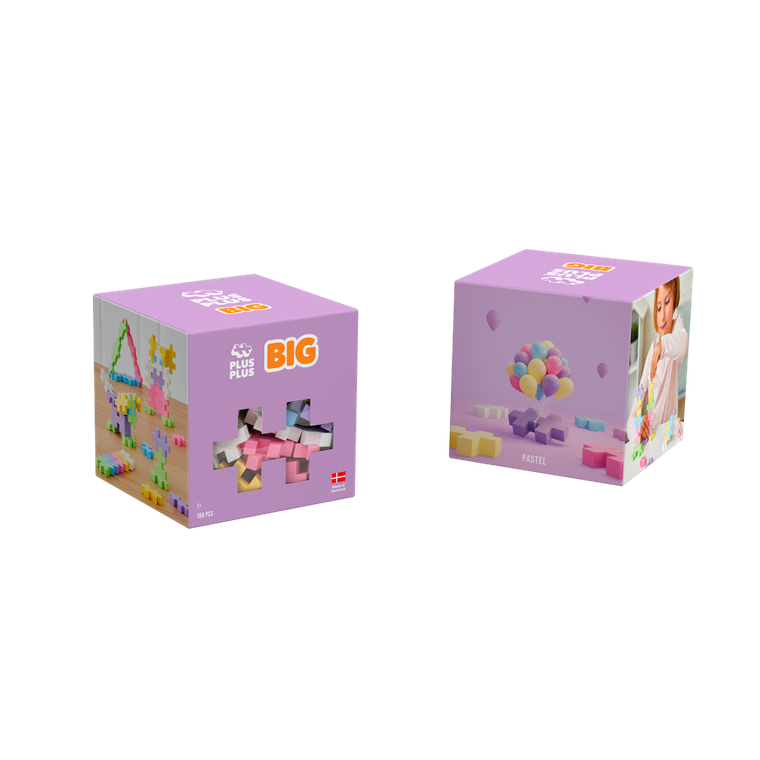 Plus-Plus, Zestawy Big, Pastelowe kolory, klocki, 100 elementów