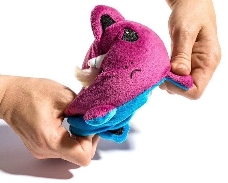 Pluszak przewrotek, jednorożec, maskotka, fioletowo-niebieska