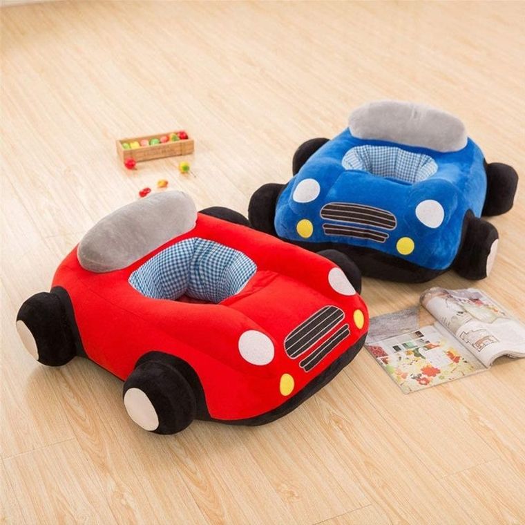 Pluszowe siedzisko, samochód, niebieskie