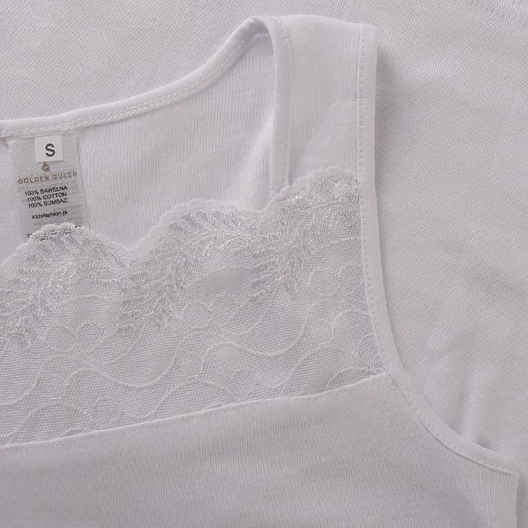 Podkoszulek damski, biały, Christine, Golden Queen