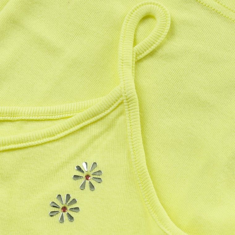 Podkoszulek dziewczęcy na ramiączka, żółty, Mika, Saltex