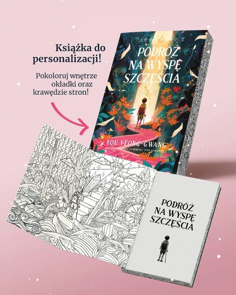 Podróż na wyspę szczęścia (ilustrowane krawędzie biało-czarne)