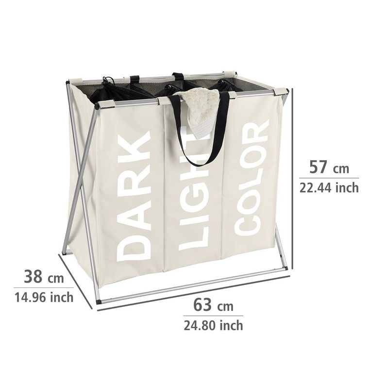 Pojemnik na pranie, trio beige, 130l