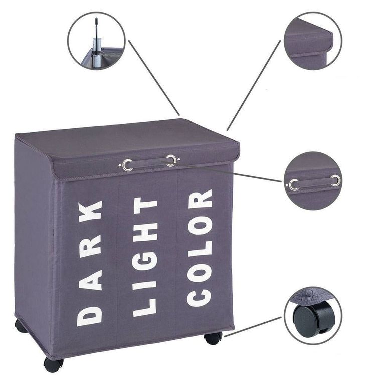 Pojemnik na pranie, Trivo grey, 116 litrów