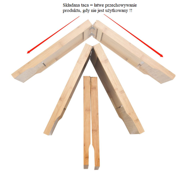 Półka łazienkowa na wannę, bambusowa, składana