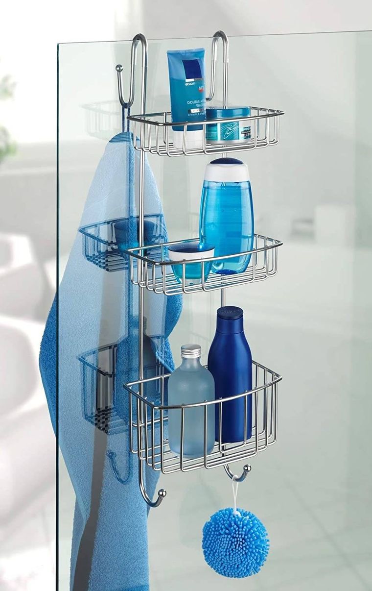 Półka łazienkowa, pod prysznic, Caddy olesi matt, trzypoziomowa