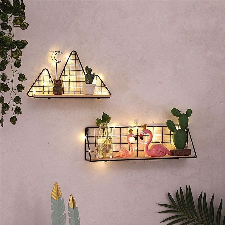 Półka ścienna metalowa, styl Loft, czarna, 45-13,5 cm