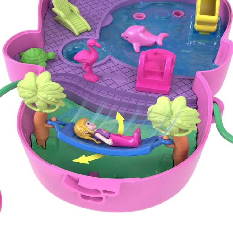 Polly Pocket, kompaktowa torebka Małpki, zestaw z laleczkami i akcesoriami