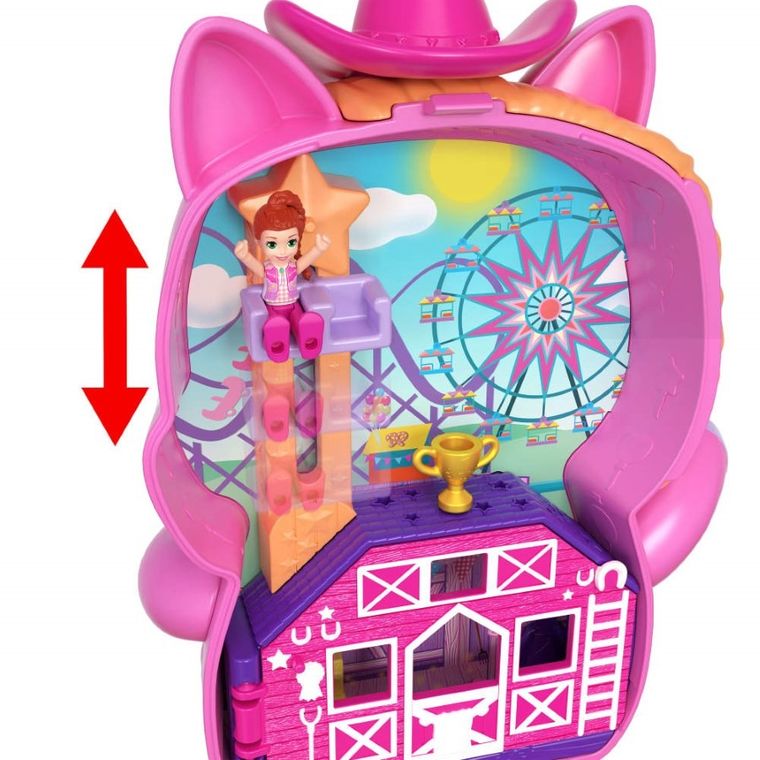 Polly Pocket, Kucykowe rodeo, zestaw kompaktowy z figurką i akcesoriami