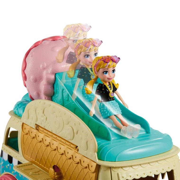 Polly Pocket, Modna mobilna lodziarnia, zestaw z laleczkami i akcesoriami