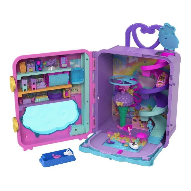 Polly Pocket, Wakacyjny kurort, zestaw do zabawy w walizce, figurki i akcesoria