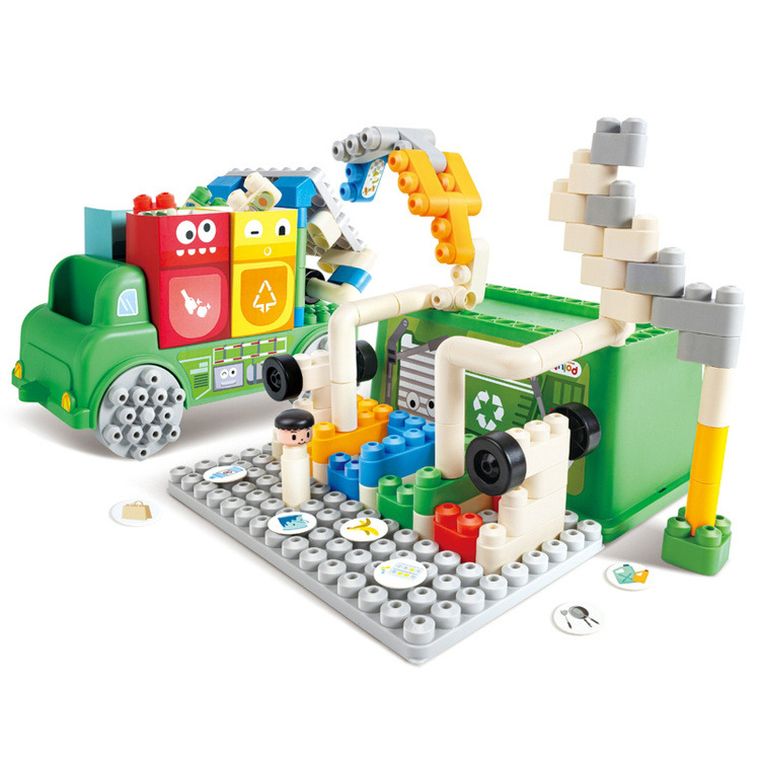 PolyM, Śmieciarka, klocki konstrukcyjne w aucie, 100 elementów