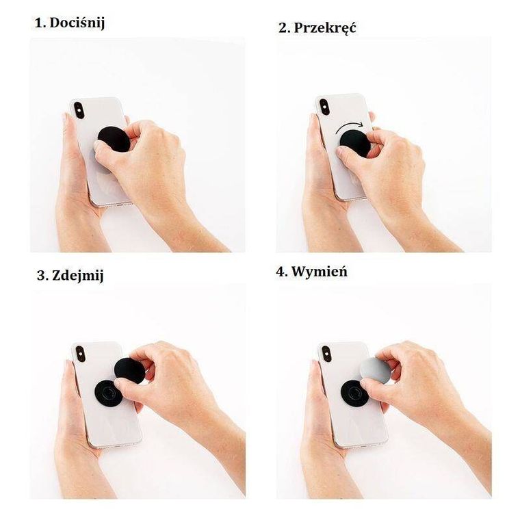 PopSockets, Luxe Swirl, Smoke, uchwyt do telefonu