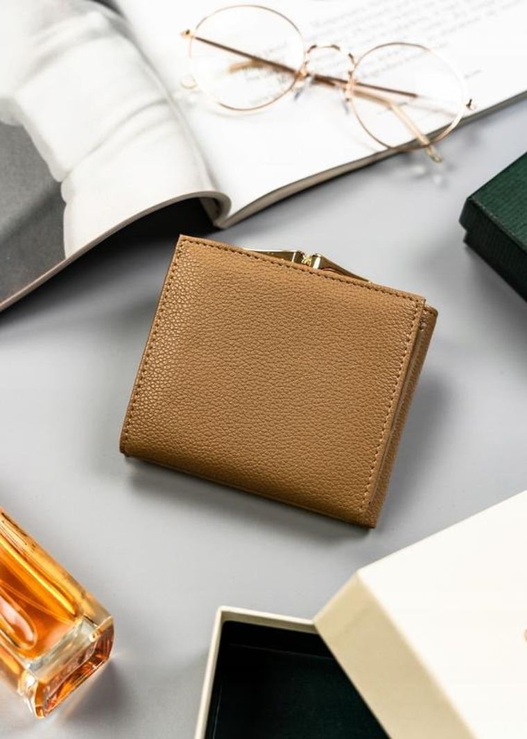 Portfel, beżowy, skóra ekologiczna, Milano Design