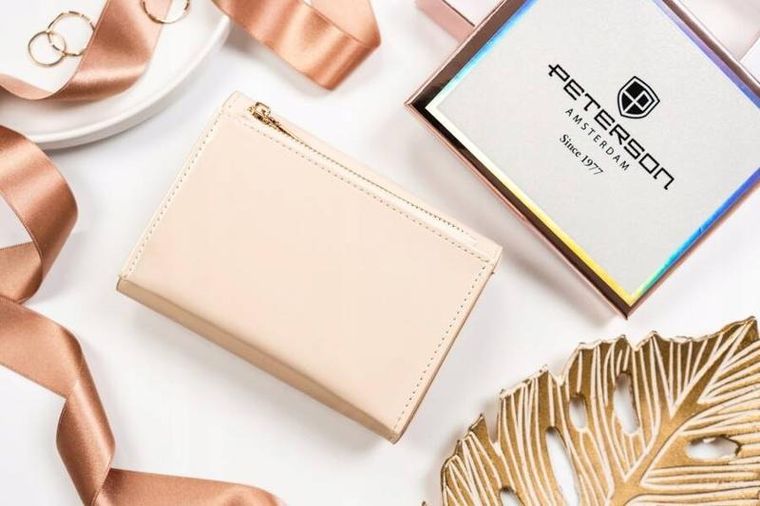 Portfel, beżowy, skóra ekologiczna, Peterson