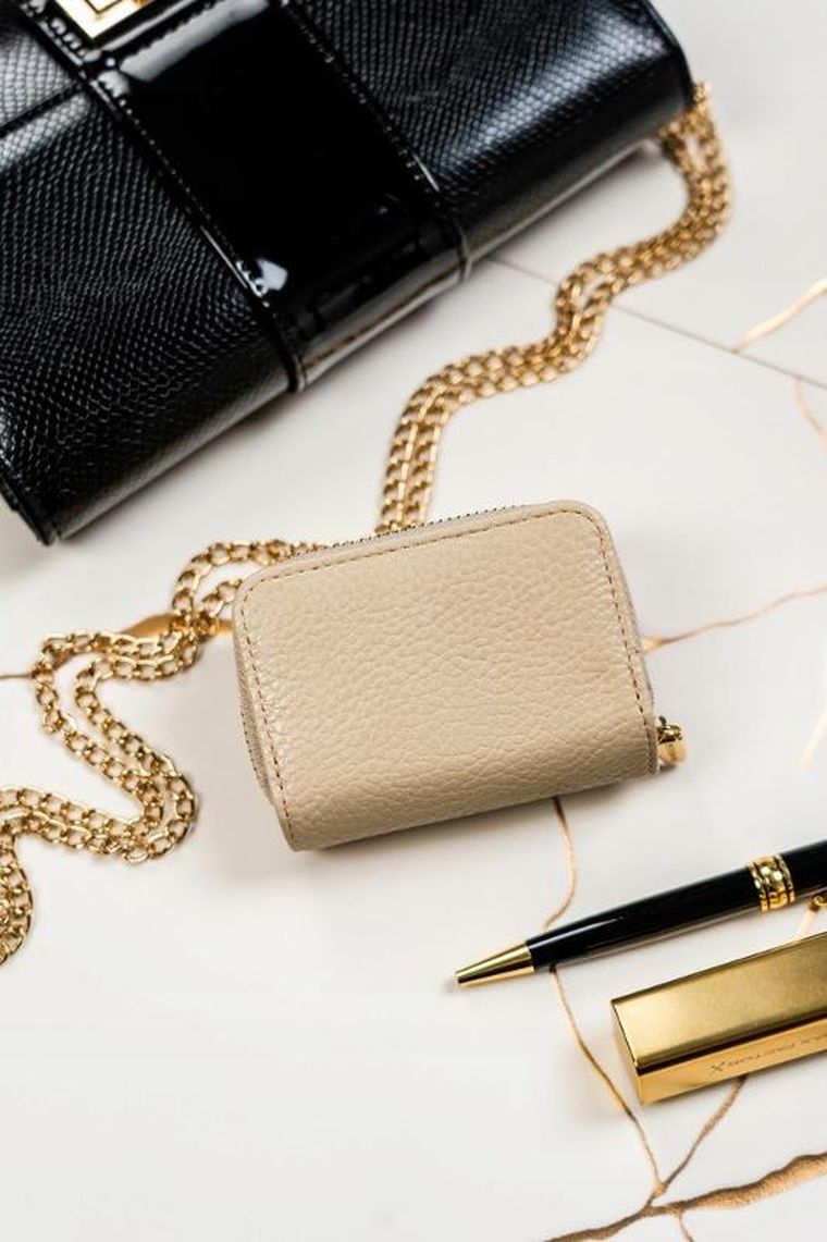 Portfel, beżowy, skóra ekologiczna, Peterson