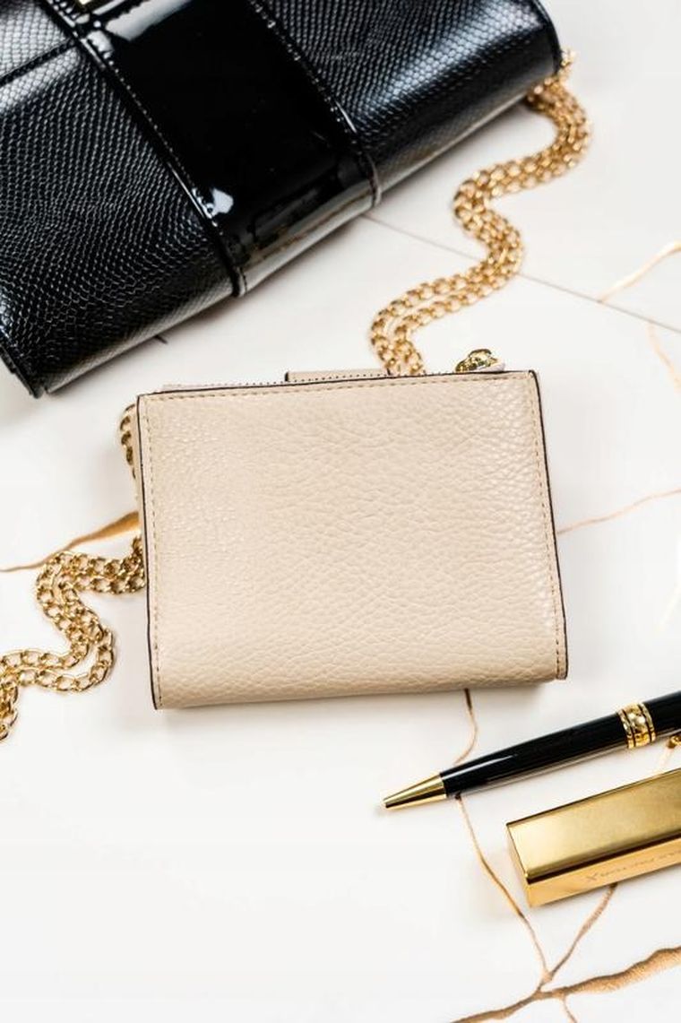 Portfel, beżowy, skóra ekologiczna, Peterson