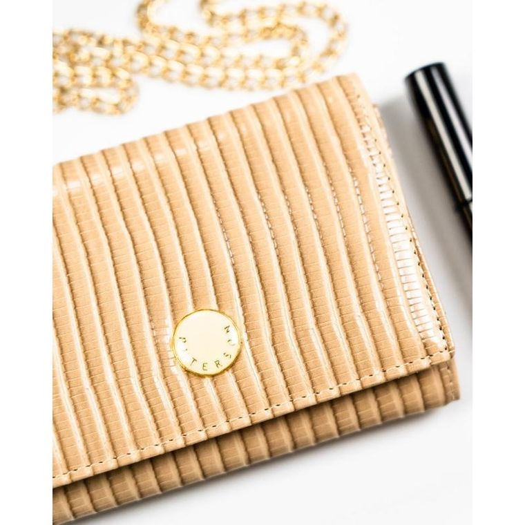 Portfel, beżowy, skóra ekologiczna, Peterson