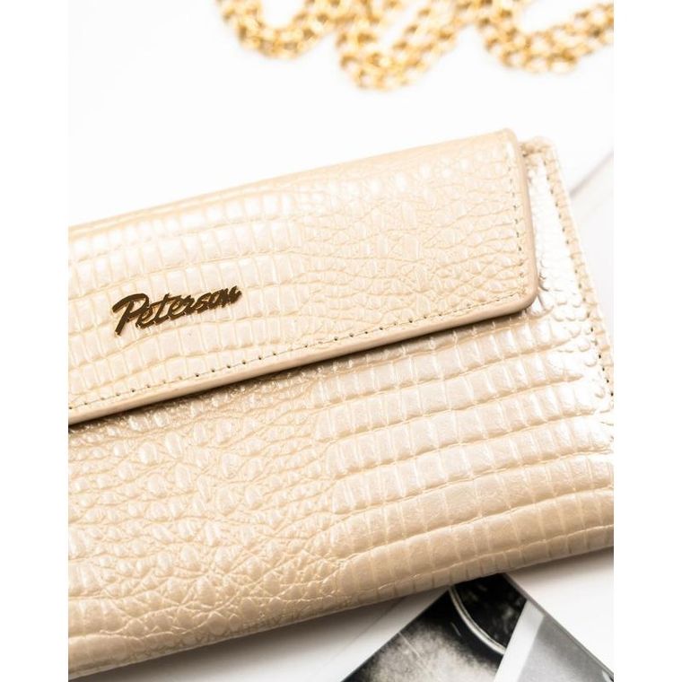 Portfel, beżowy, skóra ekologiczna, Peterson