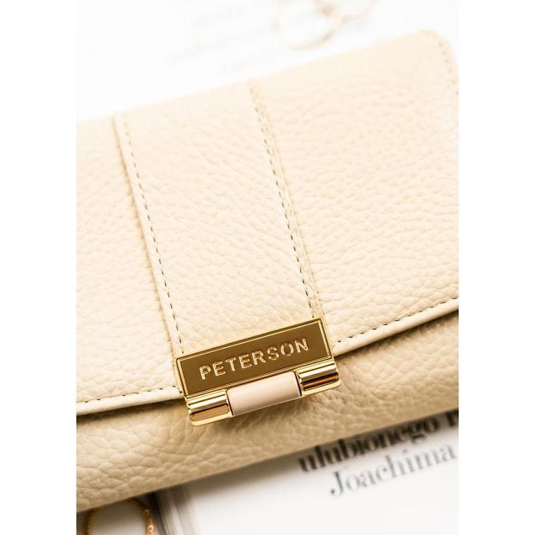 Portfel, beżowy, skóra ekologiczna, Peterson