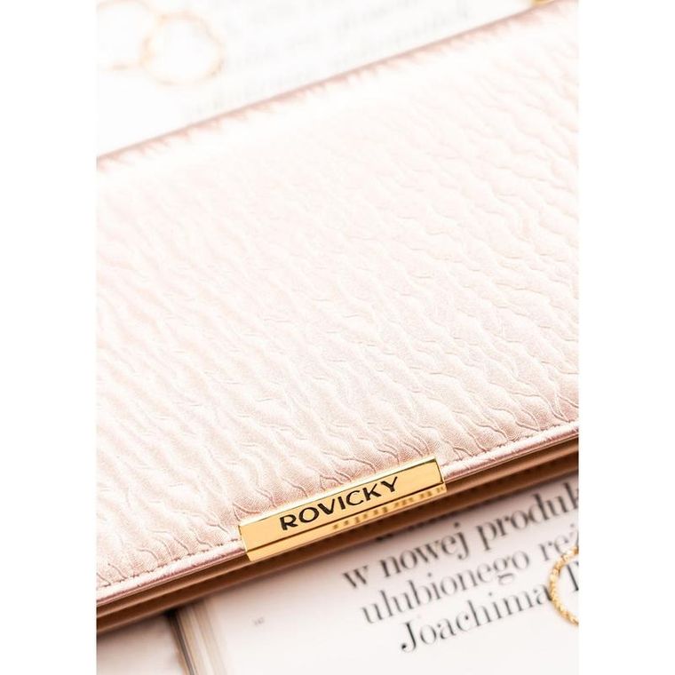 Portfel, beżowy, skóra ekologiczna, RFID, Rovicky