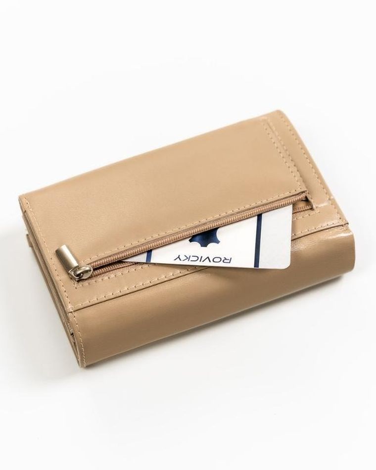 Portfel, beżowy, skórzany, Cavaldi