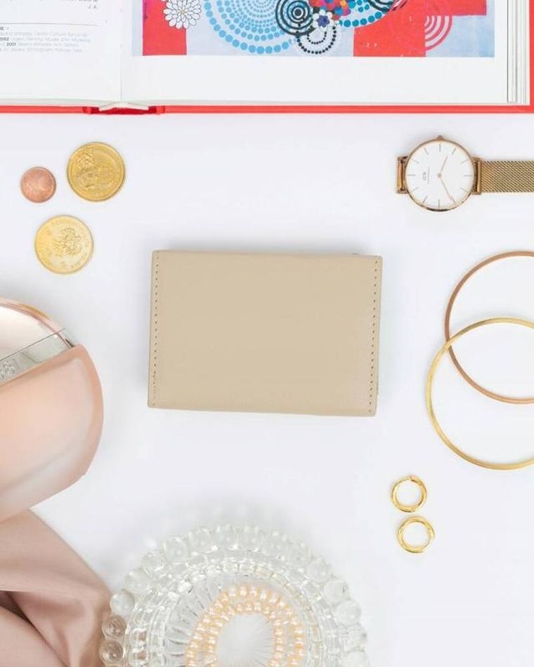 Portfel, beżowy, skórzany, Rovicky