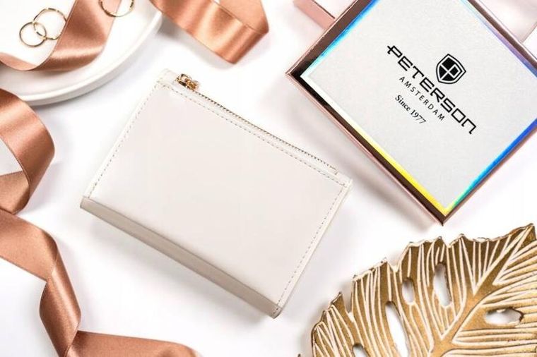 Portfel, biały, skóra ekologiczna, Peterson