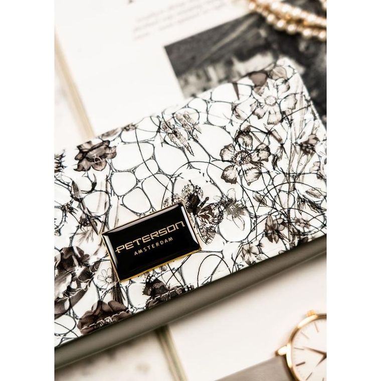 Portfel, biały, skórzany, Petereson