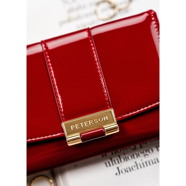 Portfel, bordowy, skóra ekologiczna, Peterson