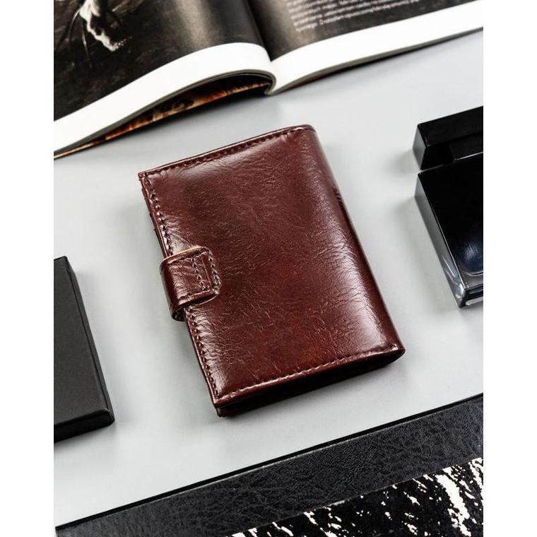 Portfel, brązowy, skóra ekologiczna, 4U Cavaldi