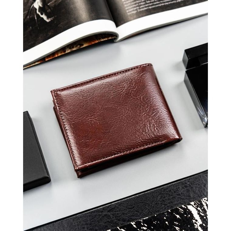 Portfel, brązowy, skóra ekologiczna, 4U Cavaldi