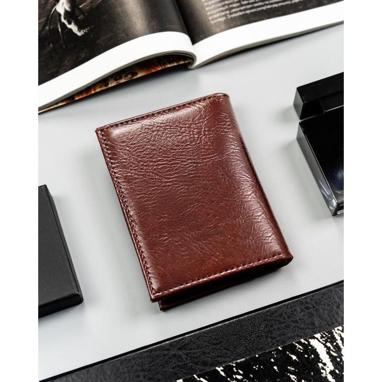 Portfel, brązowy, skóra ekologiczna, 4U Cavaldi